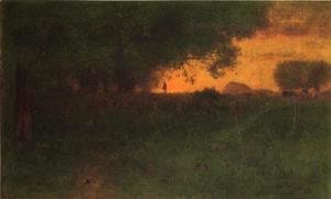 George Inness - Sunset Landscape