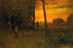 George Inness - The Bathers