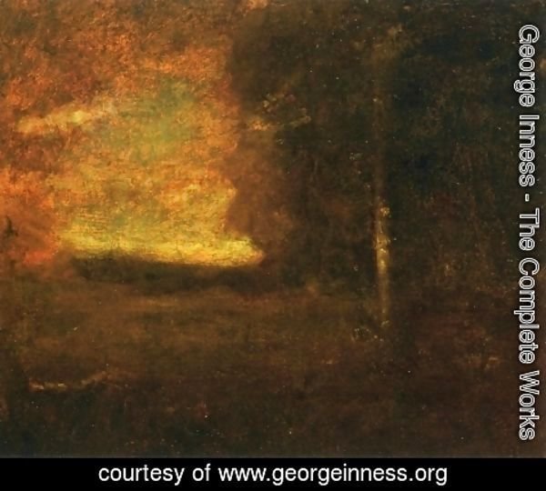 George Inness - Sunset Landscape I