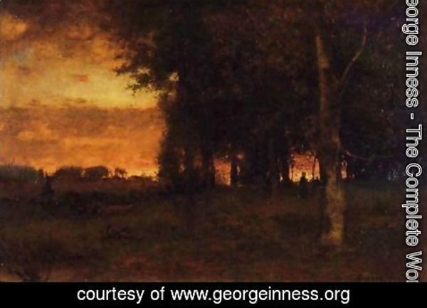 George Inness - A Glowing Sunset