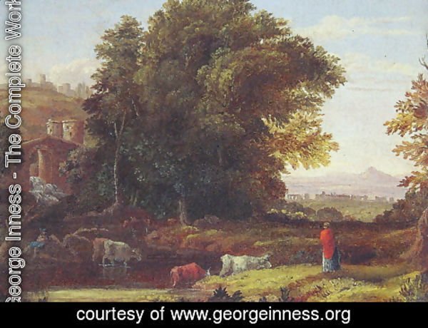 George Inness - Italian Lanscape With Adueduct
