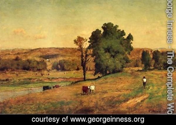 George Inness - Landscape With Figure