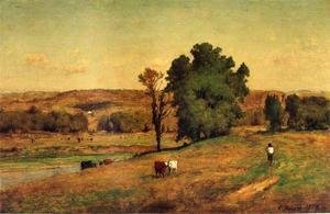 George Inness - Landscape With Figure