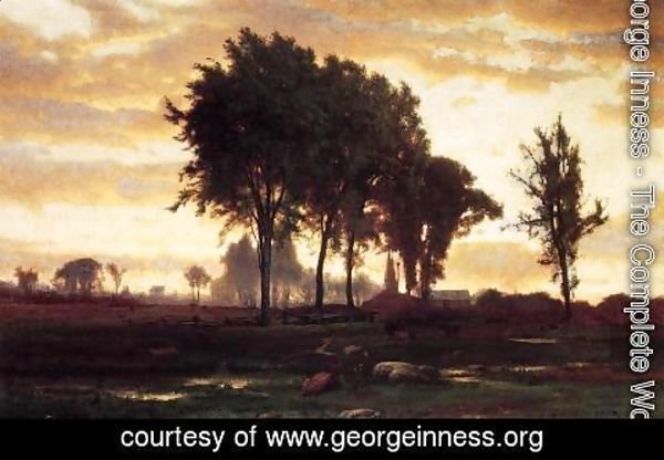 George Inness - Landscape-sunset