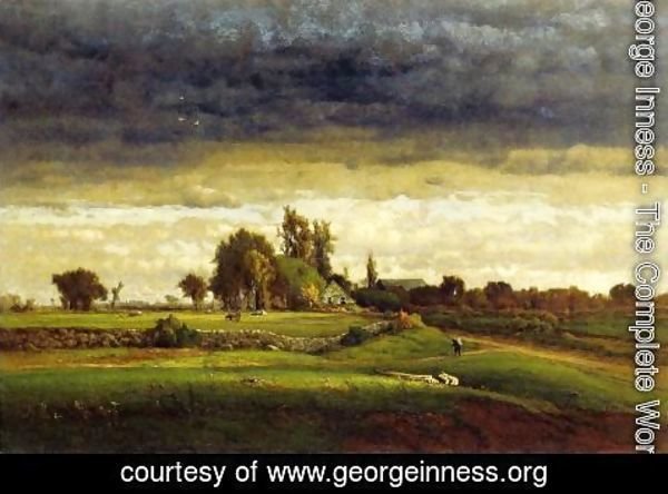 George Inness - Landscape with Farmhouse