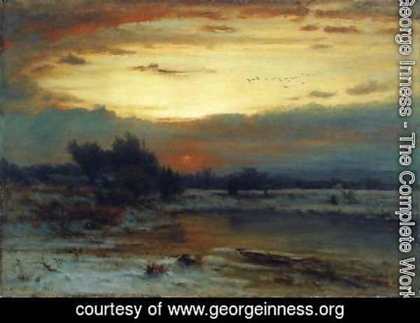 George Inness - Winter, Close of Day