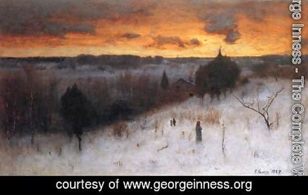 George Inness - Winter Evening