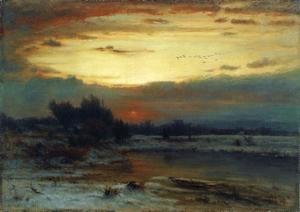 George Inness - Winter, Close of Day (aka A Winter Day)