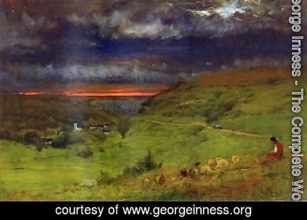 George Inness - Sunset At Etretat