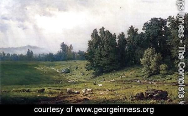 George Inness - Landscape With Sheep